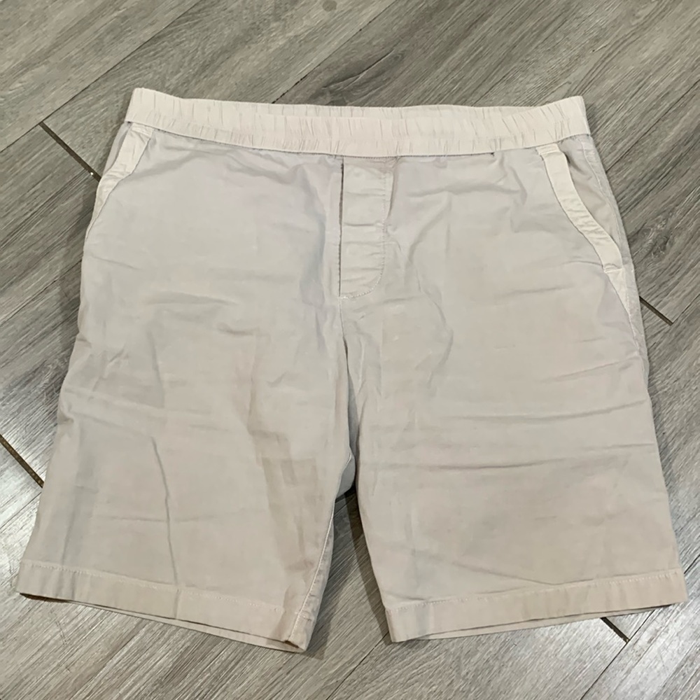 James Perse Supima Cotton Stretch Pull-One Sand Color Shorts size 4= XL